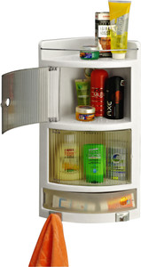 Cipla Plast Crystal Corner Cabinet Plastic Wall Shelf