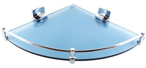 Royal Indian Craft Hard Chrome Brackets Energetic Blue 12 by 12 inch Glass Wall Shelf