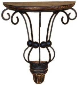 Saaga Wooden, Iron Wall Shelf