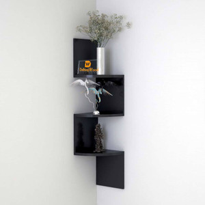 DriftingWood Zigzag Shape Corner Wooden Wall Shelf