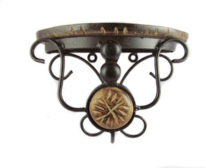 BKDT Marketing Beautiful Designer Showpiece Bracket Iron, Wooden Wall Shelf