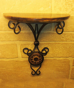 Decorhand Wooden, Iron Wall Shelf