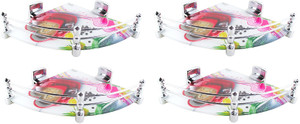 Royal Indian Craft Hard PVC Bracket 8 by 8 Inch (Pack of 4) Heart printed Glass Wall Shelf