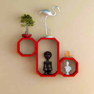 DriftingWood Octagon Shape Wooden Wall Shelf
