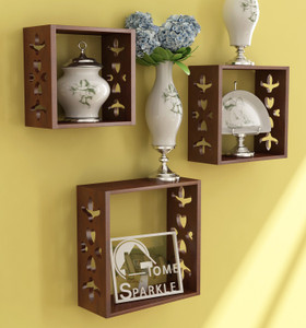 Home Sparkle Cube Shelves Wooden Wall Shelf