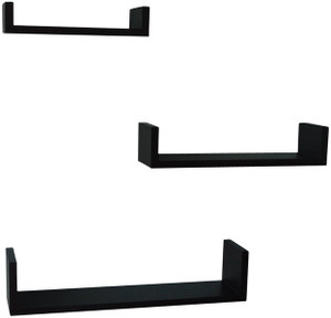 Ganeshaas Tropical U shaped Wall Black Beauty Wooden Wall Shelf
