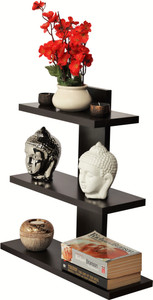 Bluewud Wall Book Shelf Phelix - 3 Shelves MDF Wall Shelf