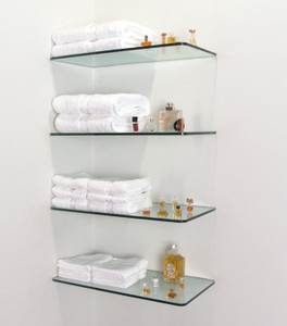 SDG Glass, Brass Wall Shelf