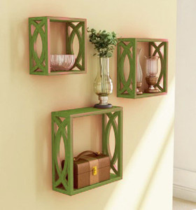 Onlineshoppee Square Nesting MDF Wall Shelf