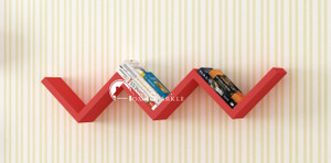 Home Sparkle W Shaped Wooden Wall Shelf