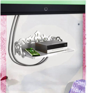 Onlineshoppee Set Top Box Holder cum Remote Organizer MDF Wall Shelf