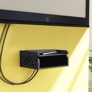 Onlineshoppee Set Top Box Holder cum Remote Organizer Wooden Wall Shelf