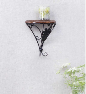khan handicrafts Wooden, Iron Wall Shelf