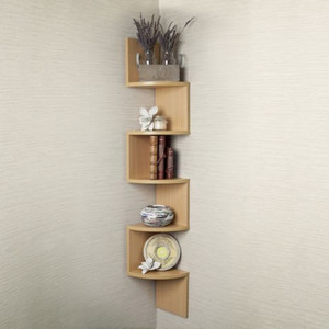 Encore Decor Corner Zigzag - Bavarian Beech MDF Wall Shelf