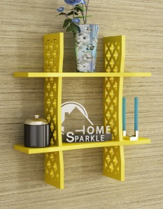 Home Sparkle Foldable Plus Shaped Carved MDF Wall Shelf