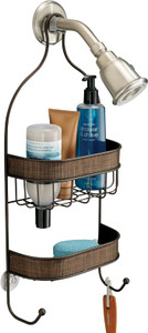 Interdesign Twillo Bathroom Shower Caddy for Shampoo, Conditioner, Soap - Bronze Steel Wall Shelf