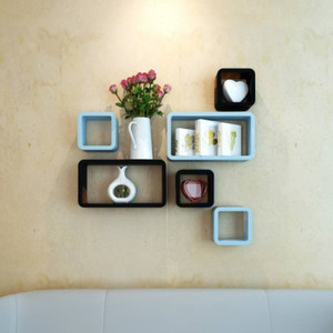 Onlineshoppee Cube Shape Floating MDF Wall Shelf