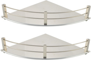 Dolphy Set Of 2 Corner-9x9 Inch Stainless Steel Wall Shelf