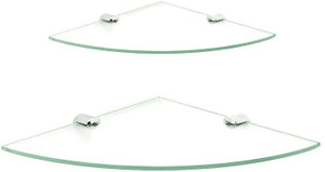 royaL indian craft Brass Bracket Double Corner Glass Wall Shelf