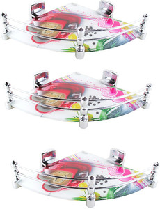 Royal Indian Craft Hard PVC Bracket 8 by 8 Inch (Pack of 3) Heart printed Glass Wall Shelf