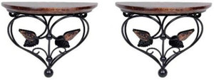 Onlineshoppee Leaf Design Shelf Rack Wooden Wall Shelf