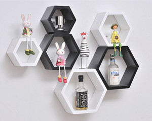 Encore Decor Hexagon MDF Wall Shelf