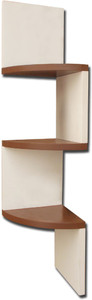 BM WOOD FURNITURE 3 TIYER CORNER Wooden Wall Shelf