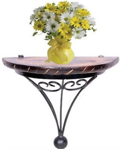 khan handicrafts Iron, Wooden Wall Shelf