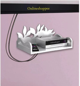 Onlineshoppee Set Top Box Holder cum Remote Organizer MDF Wall Shelf