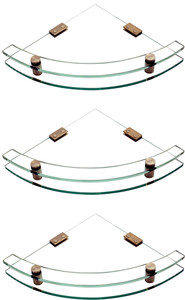 SDG Glass, Brass Wall Shelf
