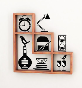 Home Sparkle L Shaped Wooden Wall Shelf