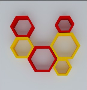 Wallz Art Hexagon Shape MDF Wall Shelf