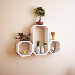 DriftingWood Octagon Shape Wooden Wall Shelf