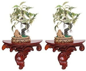 Onlineshoppee Wooden Rack Shelf pack of 2 Wooden Wall Shelf