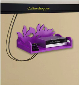 Onlineshoppee Set Top Box Holder cum Remote Organizer MDF Wall Shelf
