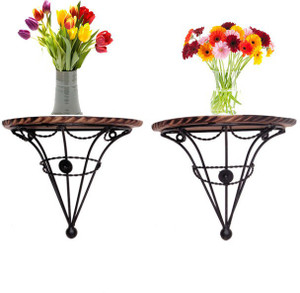 khan handicrafts Wooden, Iron Wall Shelf