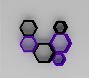 Wallz Art Hexagon Shape MDF Wall Shelf