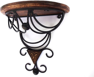 Woodpedlar Single Wooden, Iron Wall Shelf