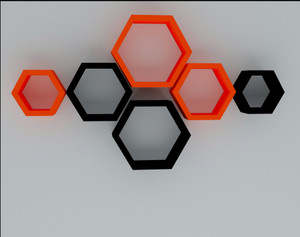 Wallz Art Hexagon Shape MDF Wall Shelf