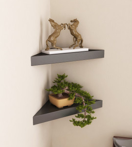 Home Sparkle Triangular Wooden Wall Shelf
