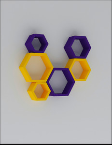Wallz Art Hexagon Shape MDF Wall Shelf