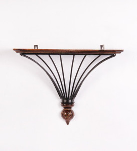 Onlineshoppee Wooden, Iron Wall Shelf