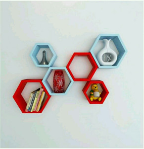 Martcrown Hexagom MDF Wall Shelf