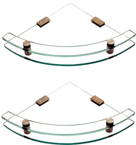 SDG Glass, Brass Wall Shelf