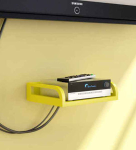 Onlineshoppee Set Top Box Holder cum Remote Organizer MDF Wall Shelf
