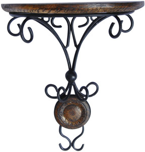 Saaga Wooden, Iron Wall Shelf