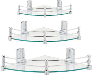 Royal Indian Craft Multi -Purpose Pack Of 3 Glass Wall Shelf