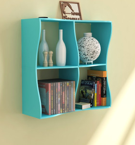 Home Sparkle Wave Design Wooden Wall Shelf