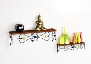 The New Look Wooden, Iron Wall Shelf