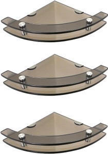 SDG Glass, Brass Wall Shelf